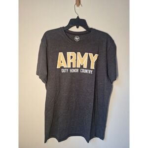 47 Brand Mens Army Duty Honor Country Graphic T-Shirt Charcoal Gray XL
